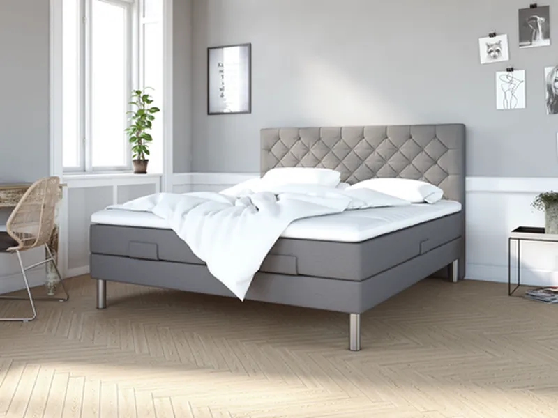 Kinnabädden Basic Ställbar Säng ljusgrå